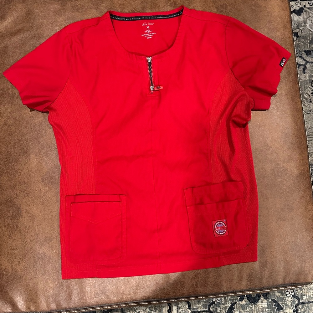 Koi Lite XL Scrub Top Red